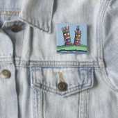 Tiki Bird Plum Button (In situ)