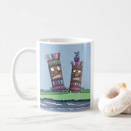 Tiki Bird Plum Coffee Mug (Avec donut)