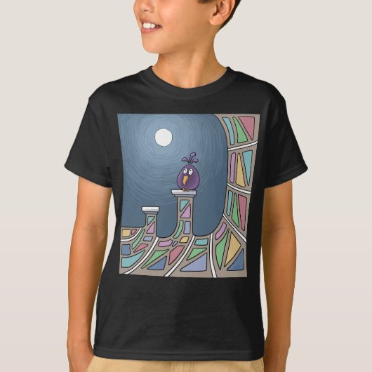 Tiki Bird pourpre avec T-shirt pleine lune (Devant)