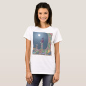 Tiki Bird pourpre avec T-shirt pleine lune (Devant entier)