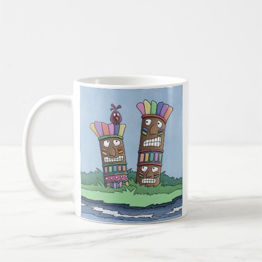 Tiki Bird Rosebud Café Mug (Gauche)