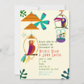Tiki Birds Retro Vintage Luau Invitations (Devant)
