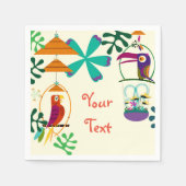 Tiki Birds Verjaardagsfeest Luau Custom Servetten (Voorkant)