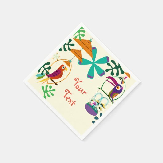 Tiki Birds Verjaardagsfeest Luau Custom Servetten (Hoek)
