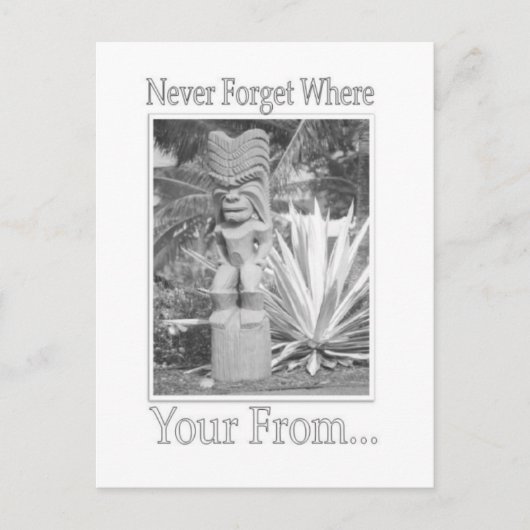 tiki briefkaart (Voorkant)