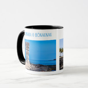 Tiki Couple & Lave noire, Big Island, Hawaii, Mug