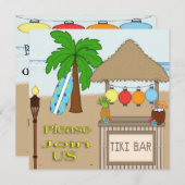 Tiki Feest Uitnodigingen (Voorkant / Achterkant)