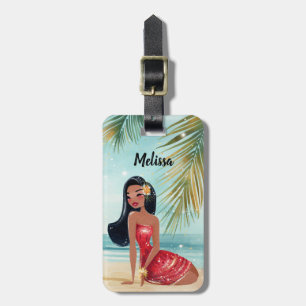 Tiki Girl Tropische Vakantie Bagage Labels