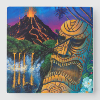 Tiki God Clock Vierkante Klok
