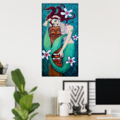 Tiki God van Mermaid Poster (Thuiskantoor)