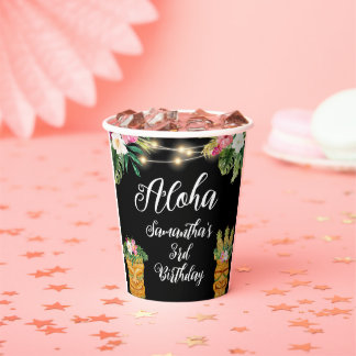 Tiki Hawaiian Aloha Tropische Verjaardag Luau Part Papieren Bekers