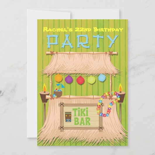 Tiki Hawaiian Tropical Summer Party Invitation (Devant)
