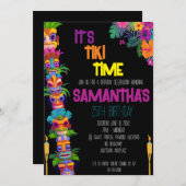 Tiki Heure Anniversaire Fête Invitation (Devant / Derrière)