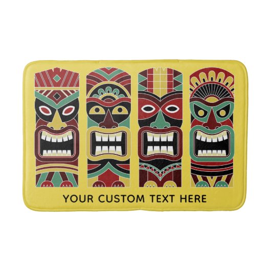 Tiki Hiermee geeft u aangepaste tekst en kleurbadm Badmat (Voorkant)