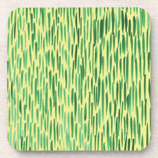 Tiki Hut Bamboo Pattern Oerwoud Vibe Green Stripes Bier Onderzetter (Voorkant)