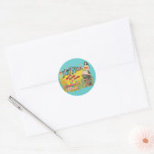 Tiki Hut Funny Ronde Sticker (Envelop)