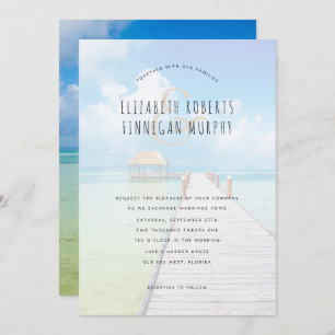 Tiki Hut Tropical Paradise Wedding Invitation Kaart