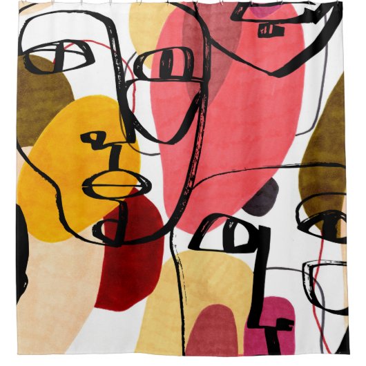 Tiki Idols Palm: design Douchegordijn (Voorkant)