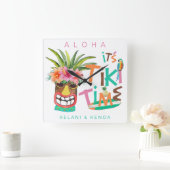 Tiki Luau | Aloha Tropical Beach Tiki Bar Vierkante Klok (Huis)