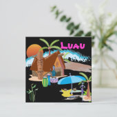 Tiki/Luau bij zonsondergang Kaart (Staand voorkant)