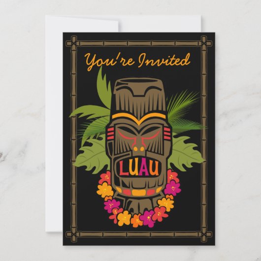 Tiki Luau (D) Invitation personnalisée (Devant)