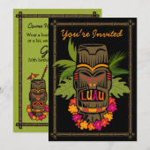 Tiki Luau (D) Invitation personnalisée (Devant / Derrière)
