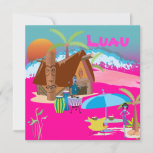 Tiki/Luau op het strand Kaart