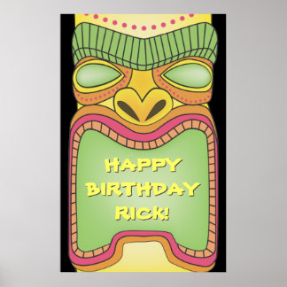 Tiki Luau Thème Anniversaire BBQ Poster