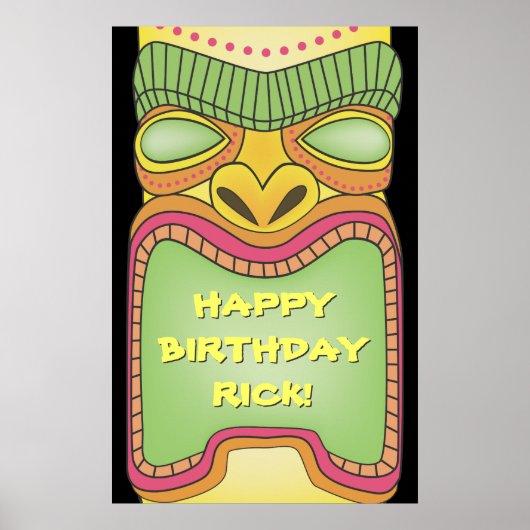 Tiki Luau Thème Anniversaire BBQ Poster (Devant)
