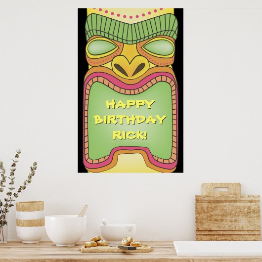 Tiki Luau Thème Anniversaire BBQ Poster (Cuisine)