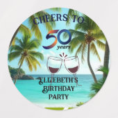 tiki luau tropical beach partyPaper Plate Labels (Design 1)