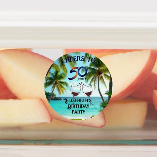 tiki luau tropical beach partyPaper Plate Labels (Aangebracht)