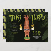 Tiki Luau Verjaardagsfeest Uitnodiging (Voorkant / Achterkant)