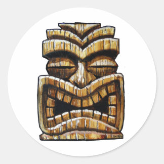Tiki Man Ronde Sticker