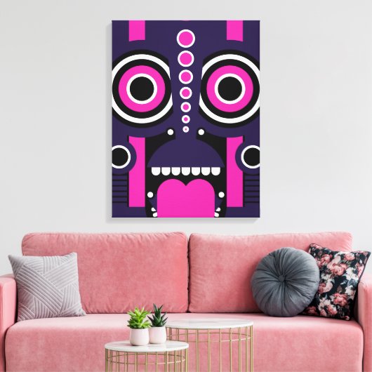 Tiki Mask Canvas Afdruk (Insitu (Woonkamer))