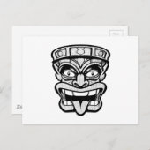 tiki mask hawaiian art briefkaart (Voorkant / Achterkant)