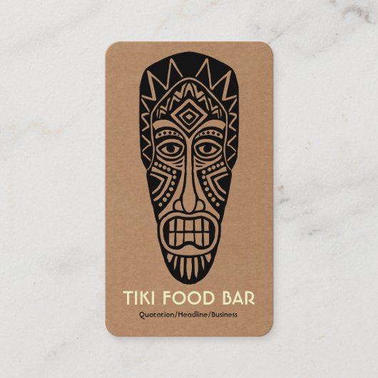 Tiki-masker - karton visitekaartje (Voorkant)