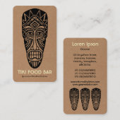 Tiki-masker - karton visitekaartje (Voorkant / Achterkant)