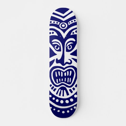Tiki Maskerstijl - marine op hout (Retro) Skateboard (Voorkant)