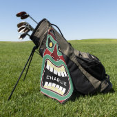 Tiki Masque nom personnalisé serviette de golf (Vert)