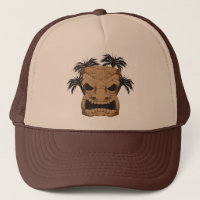 Tiki mauvais découpant le casquette