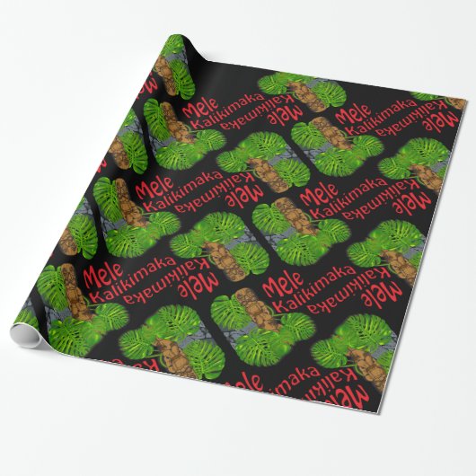 Tiki Mele Kalikimaka - kerstpapier Cadeaupapier (Uitgerold)