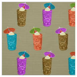 Tiki Mokken Retro Hawaiian Tropische Drinken Stof