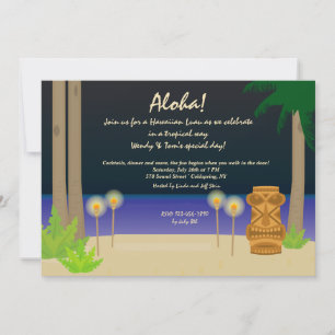 Tiki Night Party Invitation Kaart