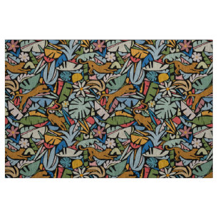 Tiki Oerwoud Mid Century Modern Illustratie Stof