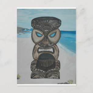 tiki op strand 004 maui - Kopie Briefkaart