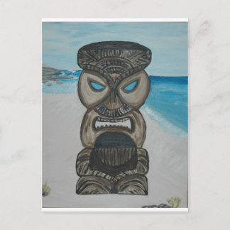 tiki op strand 004 maui - Kopie Briefkaart