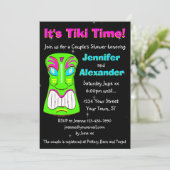 Tiki Party Couple's Shower Invitation Kaart (Staand voorkant)