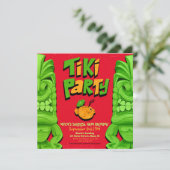 Tiki Party Surprise Anniversaire Invitation (Debout devant)