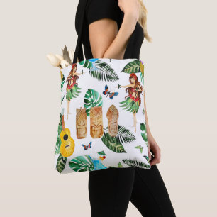 Tiki Party Waterverf Canvas tas